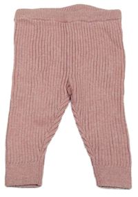 Starorůžové žebrované pletené tepláky GAP