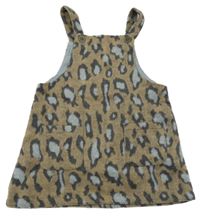 Hnedo-modré vzorované vlnené na traké šaty Next