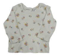 Smetanové květované žebrované triko Matalan