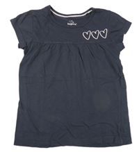 Tmavomodré tričko so srdiečkami Lupilu