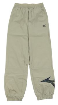 Světlešedé šusťákové cuff kalhoty Mizuno