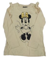 Béžové tričko s Minnie a volánikmi Disney