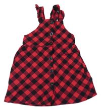 Červeno-čierne kockované prepínaci šaty Little Kids