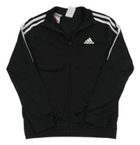 Černá sportovní propínací mikina s logem Adidas