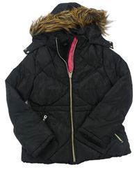 Čierna šušťáková zimná bunda s kapucňou M&Co.