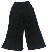 Čierne plisované culottes nohavice