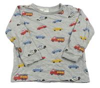 Šedé pyžamové triko s auty H&M