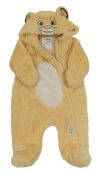 Vanilková kožušinová zateplená kombinéza s kapucí - Simba Primark