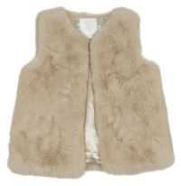 Svetlobéžová kožušinová podšitá vesta Matalan