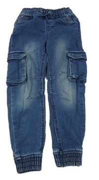 Tmavomodré teplákové cuff rifle s kapsami F&F