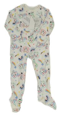 Nové - bílo-barevný overal s medvědy George