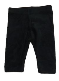 Čierne rebrované zamatové legíny