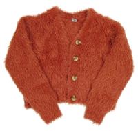 Hrdzavý chlpatý prepínaci crop sveter Dopodopo