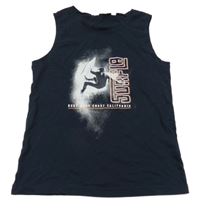 Tmavomodré tielko s potlačou H&M