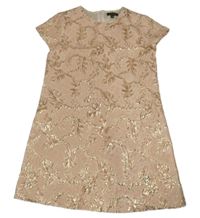 Světlerůžovo-zlaté šaty s listy 