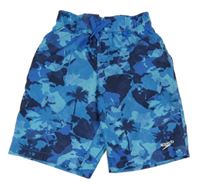 Modro-tmavomodré vzorované plážové kraťasy Speedo