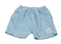 Svetlomodré zamatové kraťasy s nášivkou