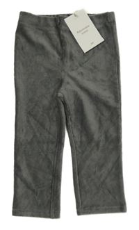 Nové - šedé žebrované sametové legíny H&M