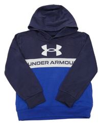 Tmavomodro-modrá mikina s logem a kapucí Under Armour