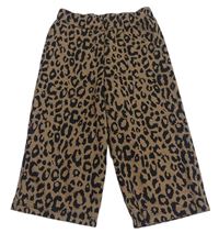 Hnedé culottes nohavice s leopardím vzorom Tu