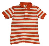 Oranžovo-biele pruhované polo tričko H&M