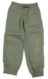Khaki jogger cuff kalhoty s úpletovým pasem H&M