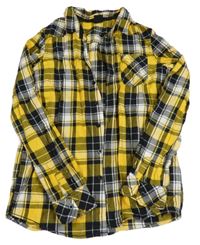 Žlto-bielo-čierna kockovaná košeľa Chapter young