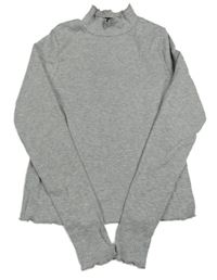 Svetlosivé rebrované crop tričko George