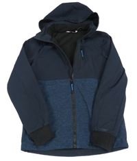 Tmavomodrá melírovaná softhellová bunda s kapucňou H&M