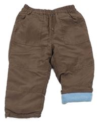 Hnedé šušťákové zateplené nohavice Ergee