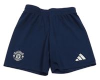 Tmavomodré sportovní kraťasy s potiskem Adidas