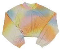 Farebná batikovaná crop mikina H&M