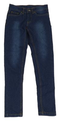 Tmavomodré skinny rifle 