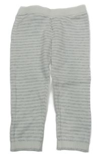 Bielo-sivé pruhované pletené tepláky F&F