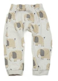 Béžové tepláky se slony Matalan