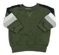 Kaki-bielo-sivo-čierna mikina Next