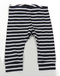 Čierno-biele pruhované legíny H&M
