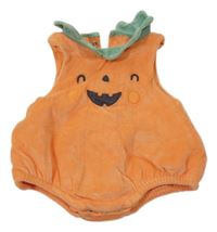 Kockovaným - Oranžové zamatové zateplené body - tekvica F&F