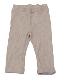 Béžové rebrované ľahké tepláky H&M