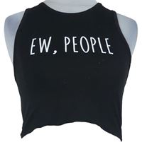Dámsky čierny crop top s nápisom Shein