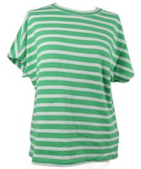 Dámské zeleno-bílé pruhované volné tričko M&S