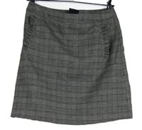 Dámska sivo-čierna kockovaná sukňa s volánikmi F&F