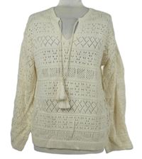 Dámsky smotanový ažurový sveter Papaya