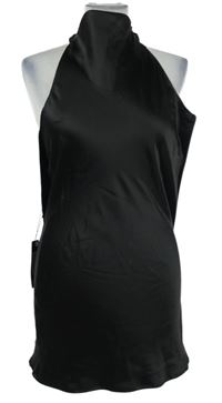 Dámské černé saténové minišaty vel. 32