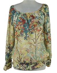 Dámská barevná vzorovaná šifonová halenka H&M