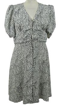 Dámské bílo-černé vzorované košilové šaty Primark 