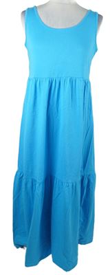 Dámske blankytně modré midi bavlnené šaty TRND