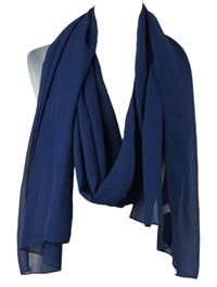 Dámská tmavomodrá šifonová šála 