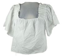 Dámska biela crop blúzka s rozšířenými rukávy Zara