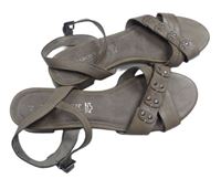 Dámské hnědé kožené páskové sandály s cvokmi  Marc Tozzi vel. 42